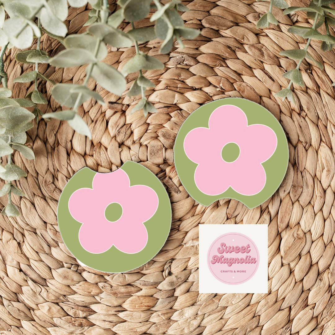 Retro Daisy Car Coasters