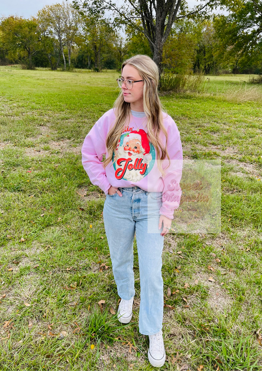 Feelin' Jolly Vintage Santa Sweatshirt