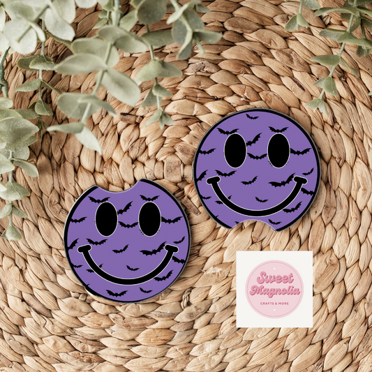 Spooky Smiley Car Coasters