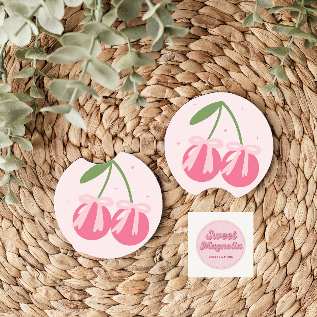 Cherries Car Coasters